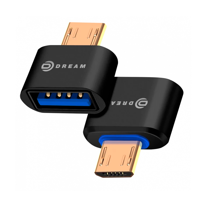 Адаптер переходник Dream OTG MicroUSB/USB, черный