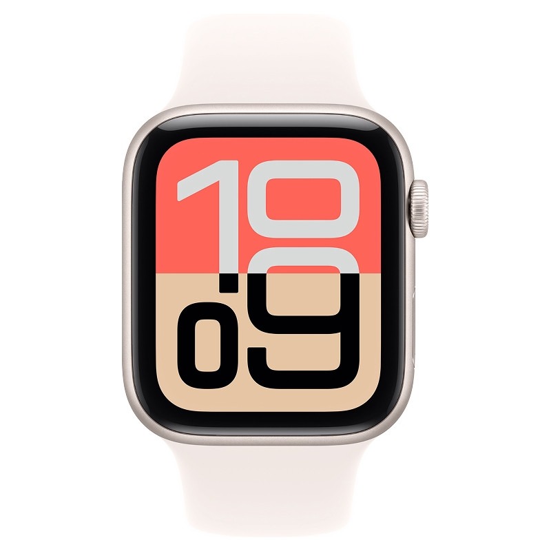Apple Watch SE 3 2025 44mm Starlight Aluminum Case Starlight Sport Band S/M