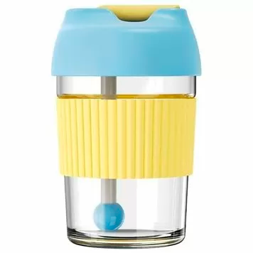 Термокружка Xiaomi Kiss Kiss Fish Rainbow BOBO Cup 365ml, желто-синяя