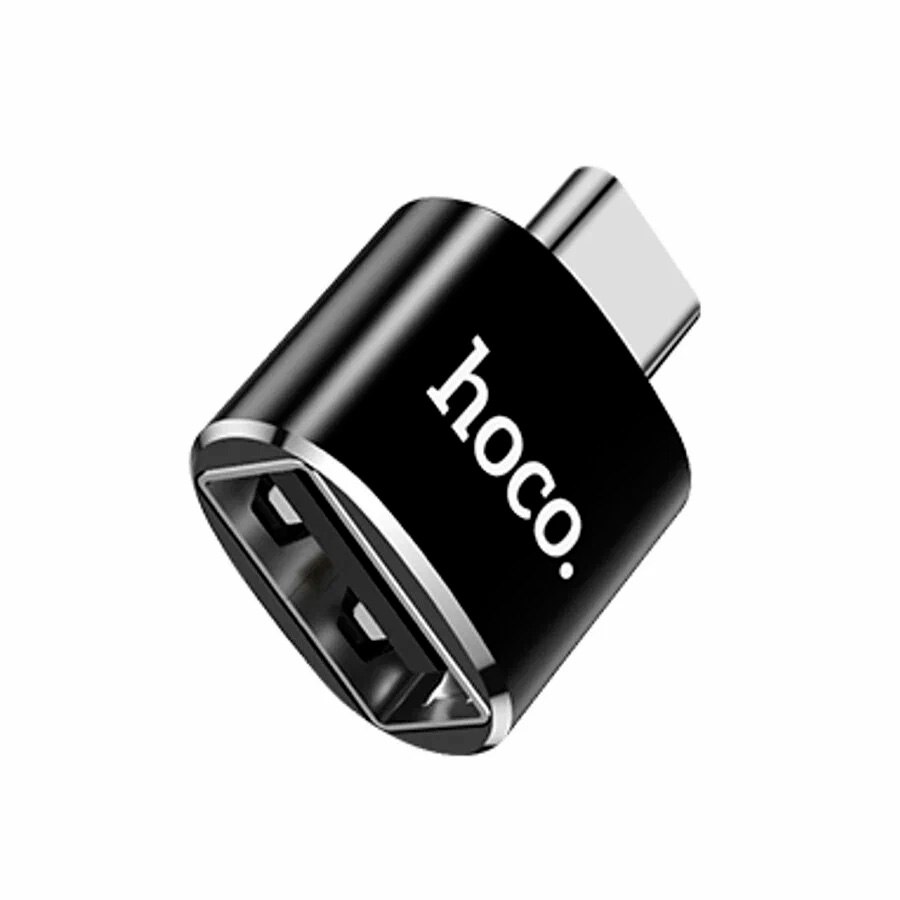 Адаптер переходник Hoco OTG MicroUSB/USB, черный
