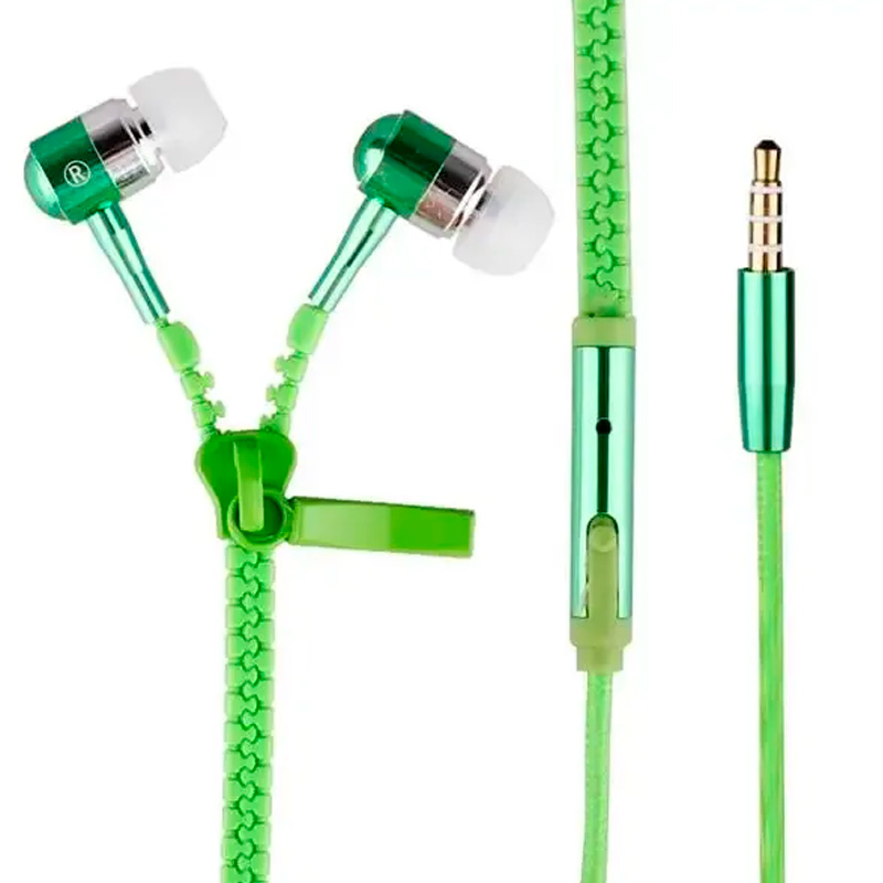 Проводные наушники Zipper, green