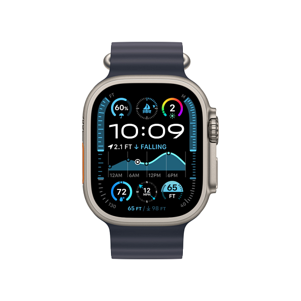 Apple Watch Ultra 2 GPS+Cellular 49mm Natural Titanium Case Navy Ocean Band