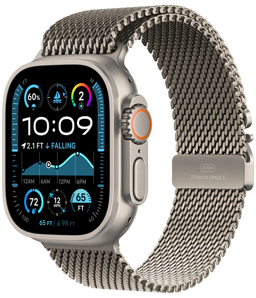 Apple Watch Ultra 2 GPS+Cellular 49mm Natural Titanium Case Natural Titanium Milanese Loop L
