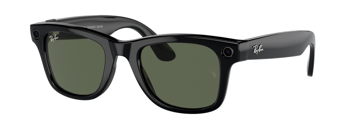Смарт-очки Ray-Ban Wayfarer Shiny Black G15 Green L
