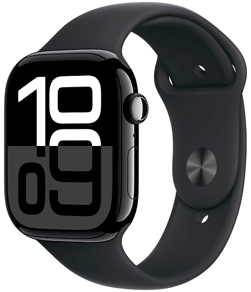 Apple Watch Series 10 42mm Jet Black Aluminum Case Black Sport Band M/L