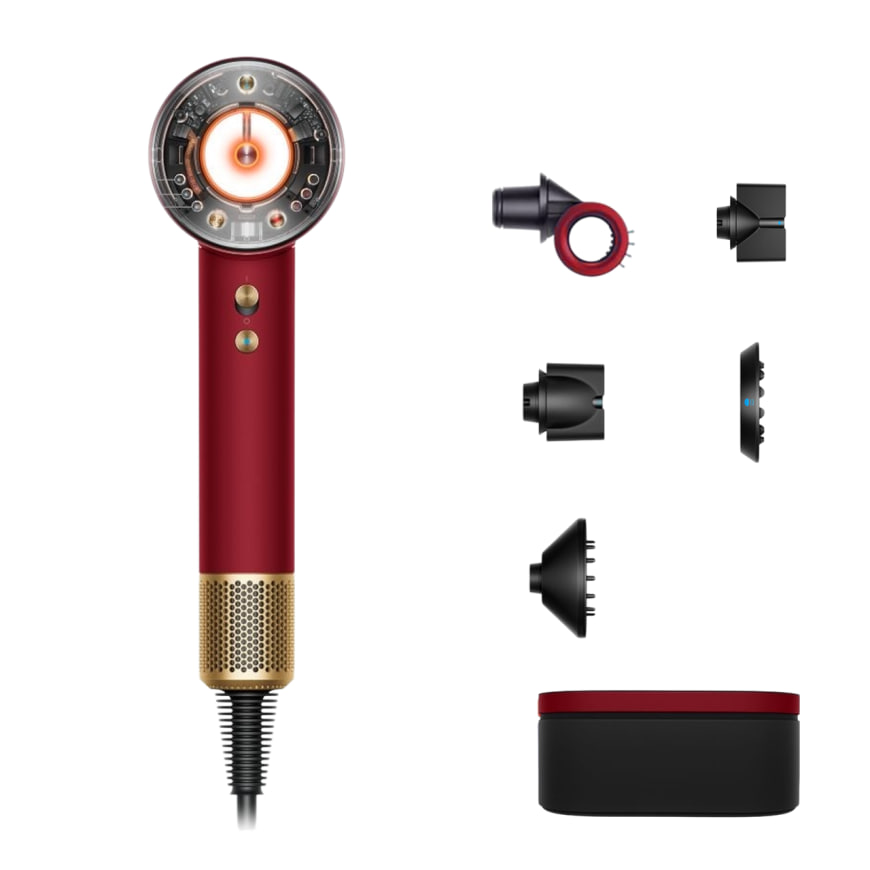 Фен Dyson Supersonic Nural HD16 Straight+Wavy Gift Edition, Red Velvet/Gold