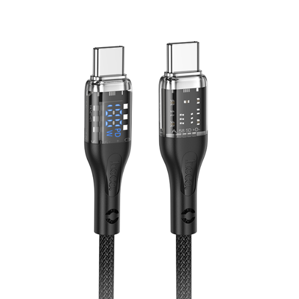 Кабель Hoco Type-C/Type-C 5A/100W 1.2m, черный