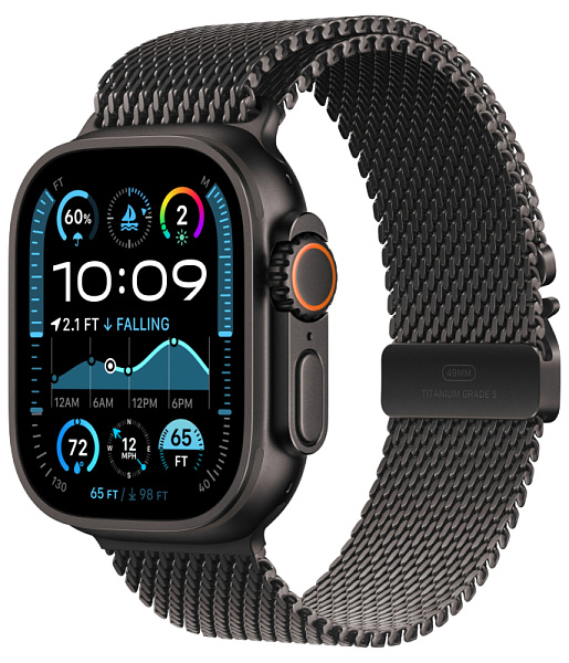 Apple Watch Ultra 2 GPS+Cellular 49mm Black Titanium Case Black Titanium Milanese Loop L
