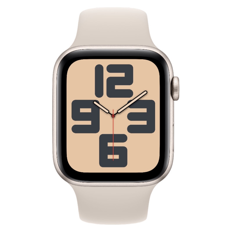 Apple Watch SE 2024 44mm Starlight Aluminum Case Starlight Sport Band S/M
