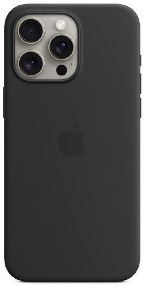 Чехол для iPhone 15 Pro Max Silicone Case with MagSafe (Анимация), Black