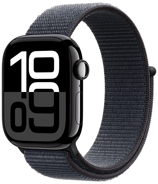 Apple Watch Series 10 42mm Jet Black Aluminum Ink Sport Loop