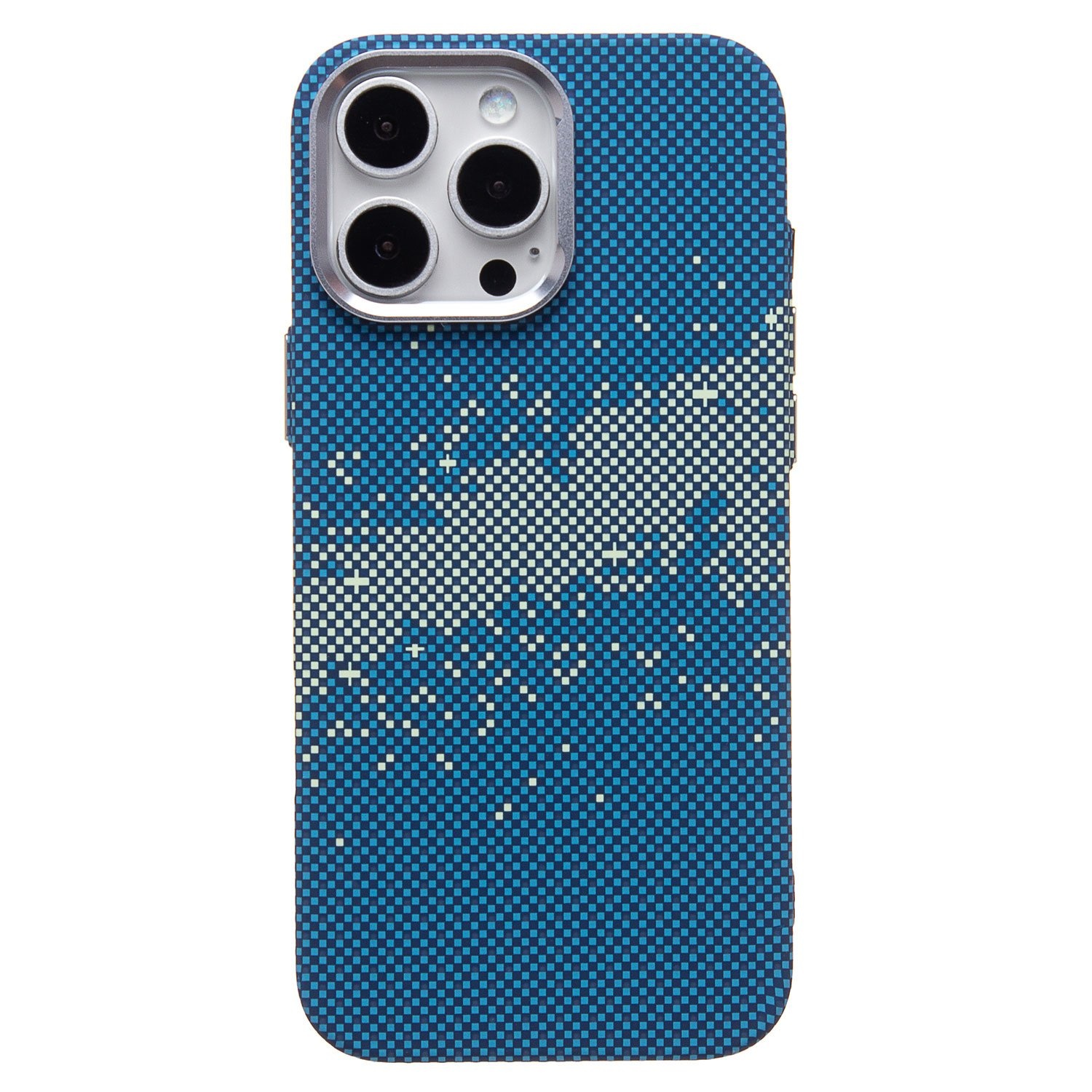 Чехол для iPhone 15 Pro Max Luxo Carbon Life+ with MagSafe, полоса синий