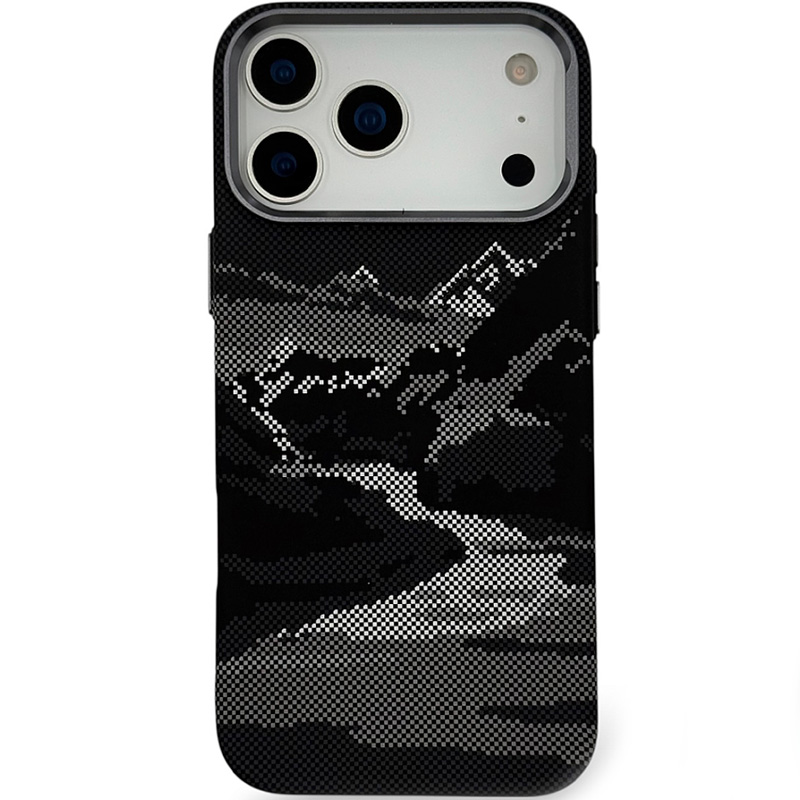 Чехол для iPhone 17 Pro Max MosBros Carbon with MagSafe, черно-серый