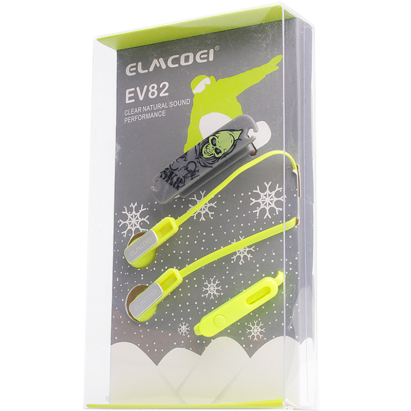 Проводные наушники Elmcoe EV-82, green