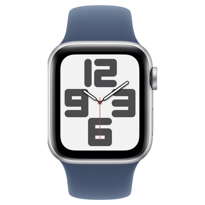 Apple Watch SE 2024 40mm Silver Aluminum Case Denim Sport Band M/L