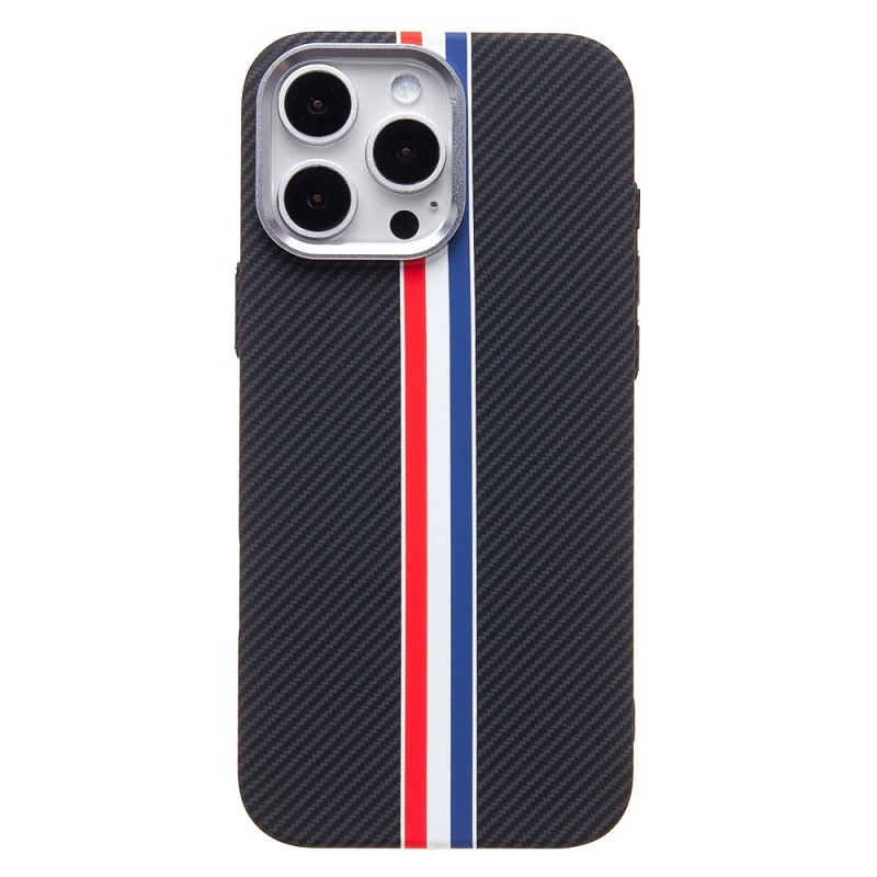 Чехол для iPhone 16 Pro Max Luxo Carbon Life+ with MagSafe, черный-полоса