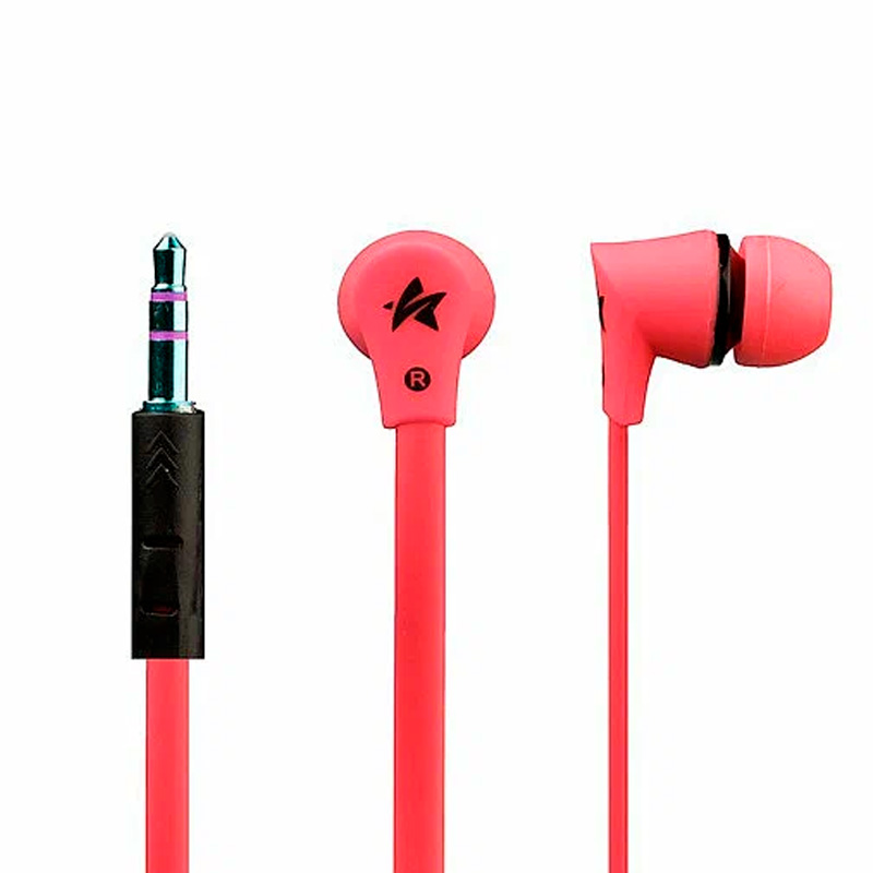 Проводные наушники RockBox HRBX-700, красный