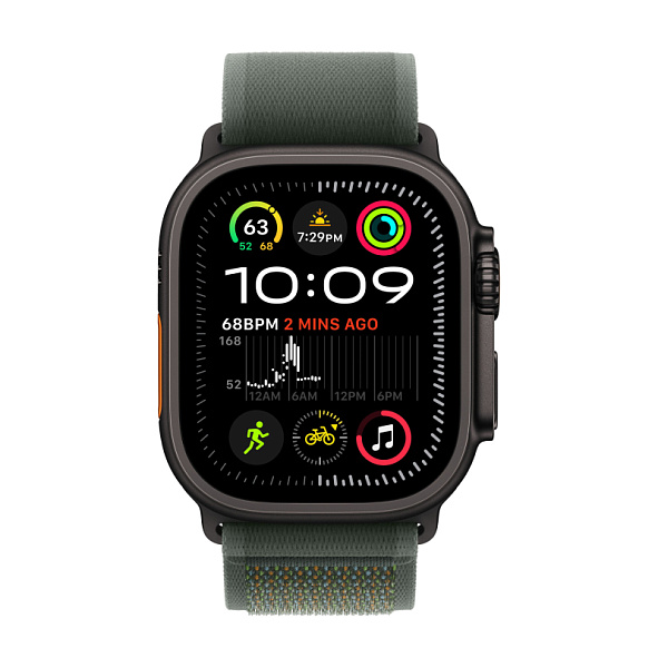 Apple Watch Ultra 2 GPS+Cellular 49mm Black Titanium Case Green Trail Loop M/L