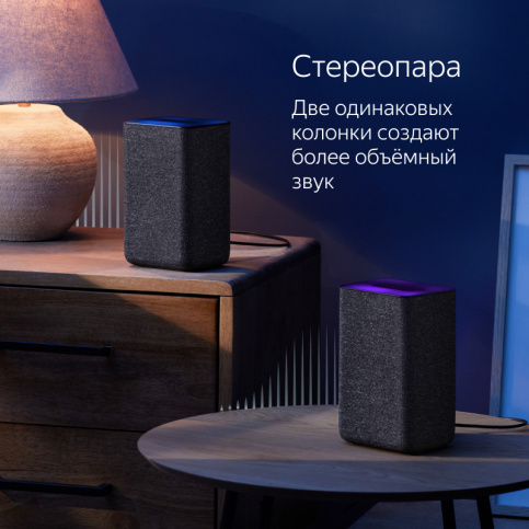 Умная колонка Яндекс Станция 2 с Алисой, антрацит