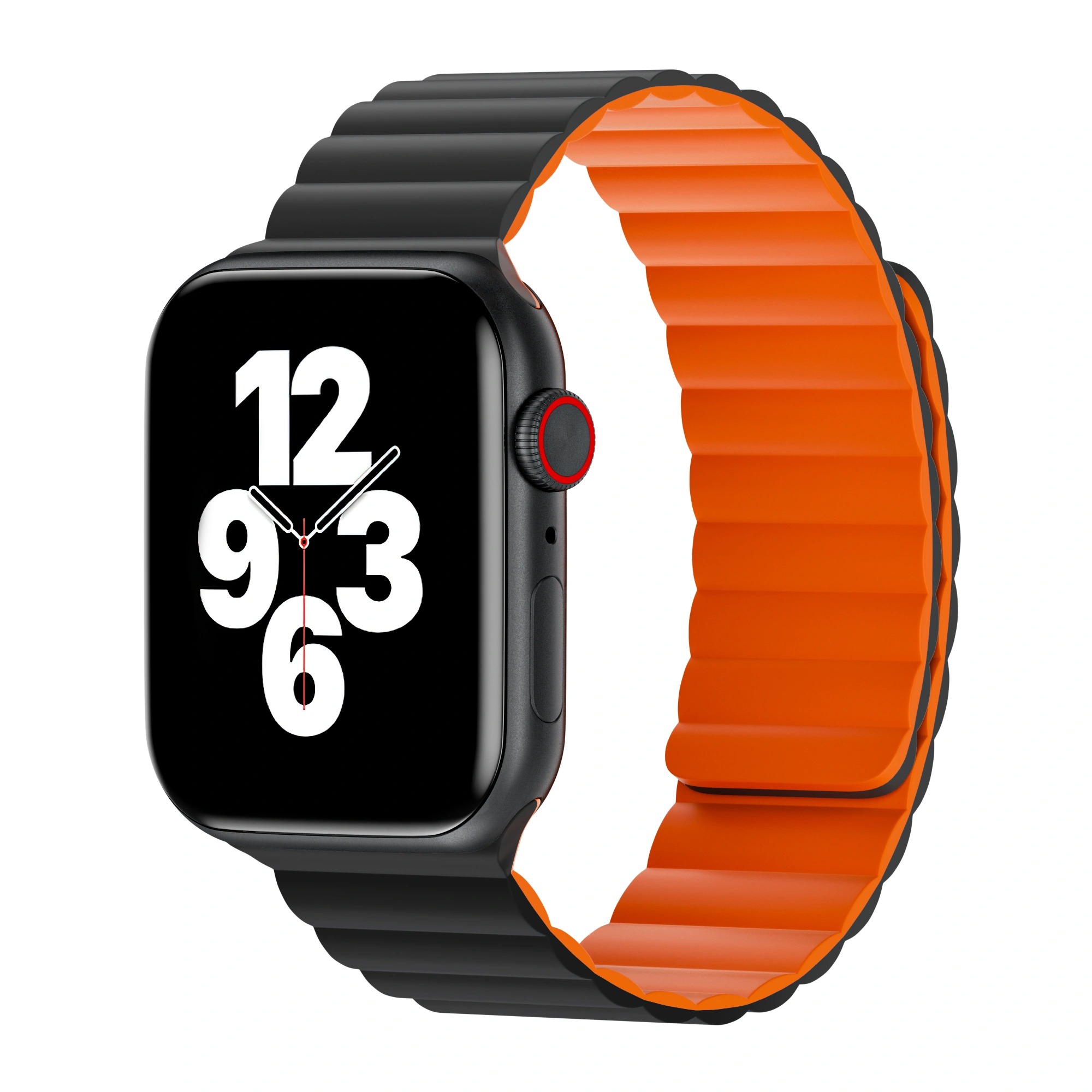 Ремешок для Apple Watch WIWU 38/40/41mm Magnetic Silicone, черно-оранжевый