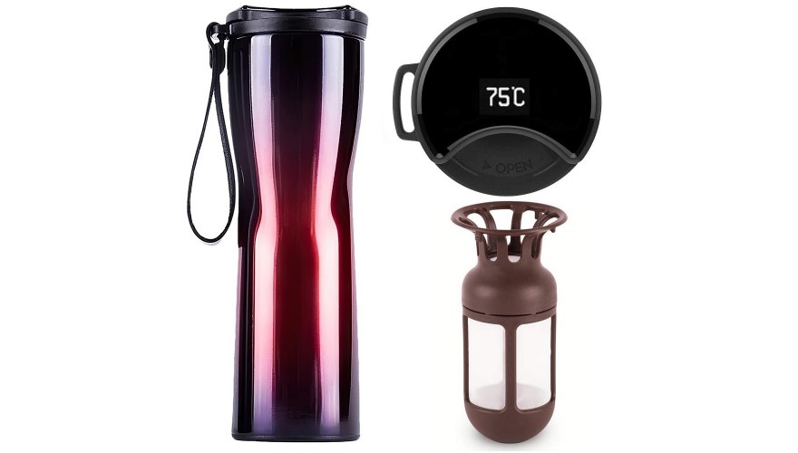 Термокружка Xiaomi Kiss Kiss Fish OLED 430ml, красно-синяя