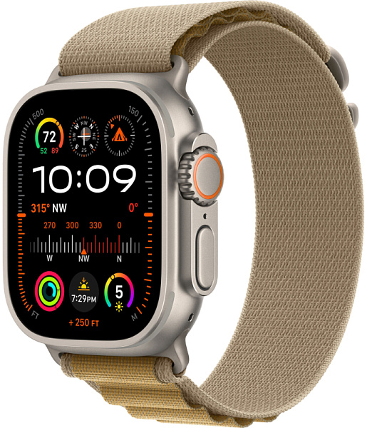 Apple Watch Ultra 2 GPS+Cellular 49mm Natural Titanium Case Tan Alpine Loop L