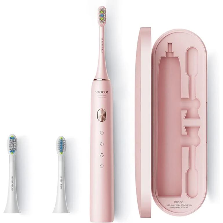 Электрическая зубная щетка Xiaomi Soocas X3U Electric Sonic Toothbrush (футляр, 3 насадки), розовый