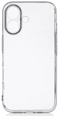 Чехол для iPhone 16 силиконовый + камера, прозрачный