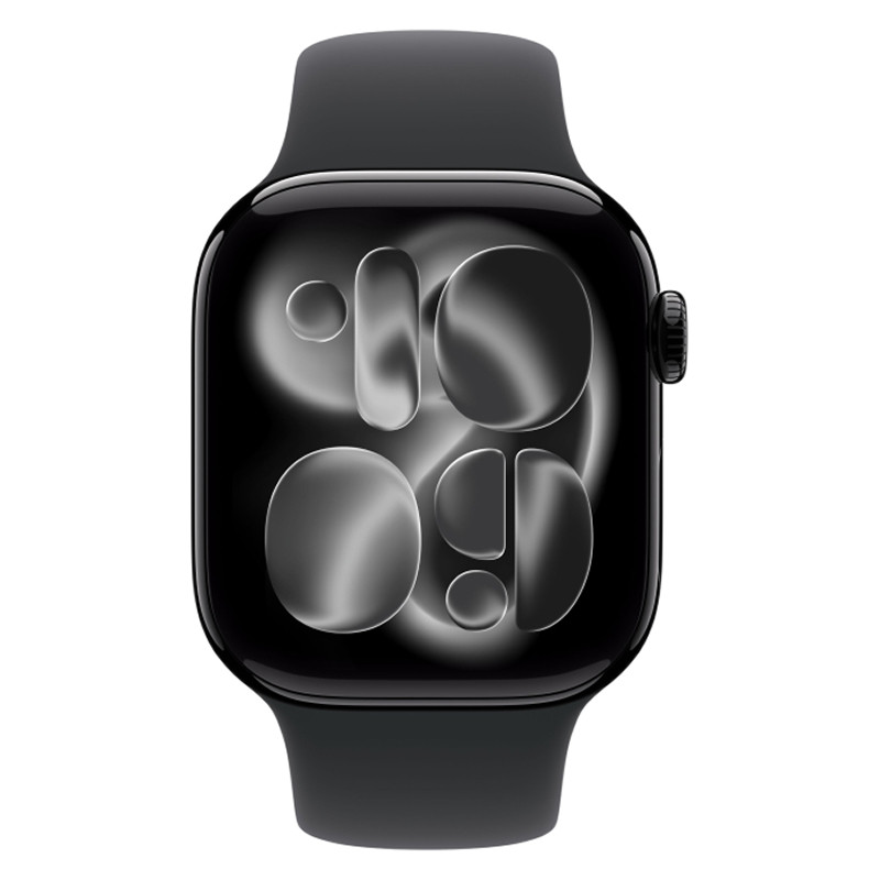 Apple Watch Series 11 42mm Jet Black Aluminum Case Black Sport Band S/M