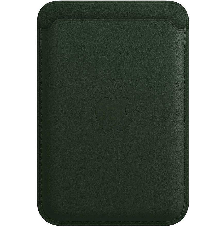 Кардхолдер для Apple iPhone Leather Wallet MagSafe (Анимация), Sequoia Green