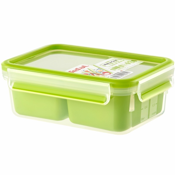 Контейнер для продуктов Tefal MasterSeal TO GO со вставкой 1л, зеленый
