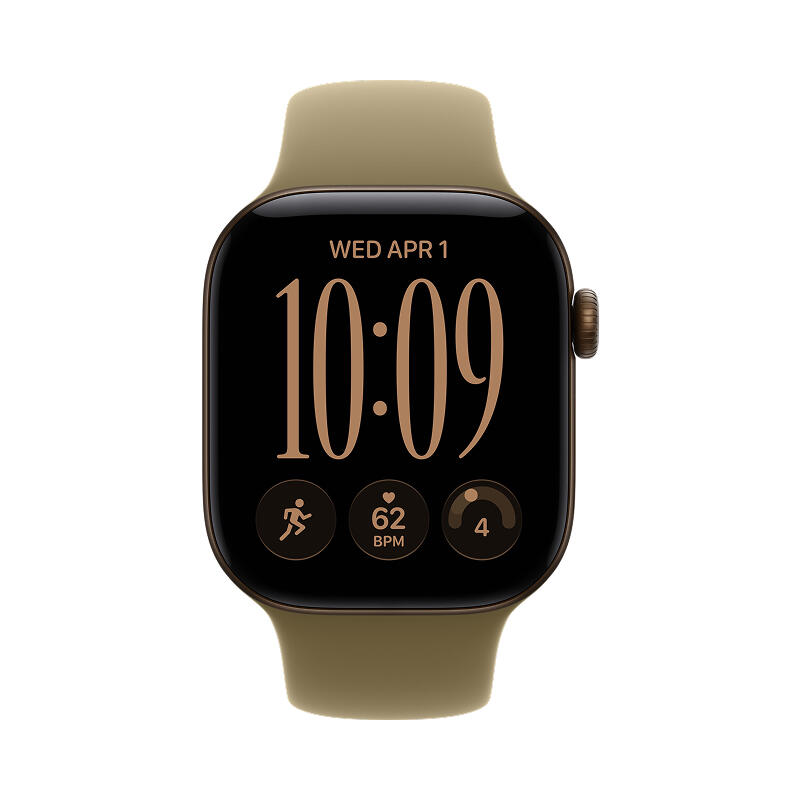Apple Watch Series 12 42mm Dark Bronze Aluminum Case with Olive Sport Band M/L