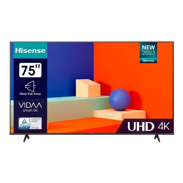 Телевизор 75" Hisense LED 4K UHD 60Hz 75A6K, черный