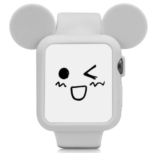Чехол для Apple Watch 42/44mm Mickey Mouse силиконовый, серый