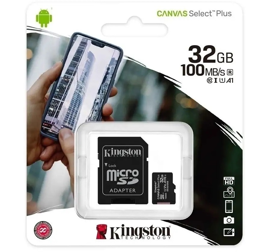 Карта памяти MicroSD Kingston 32GB + SD адаптер