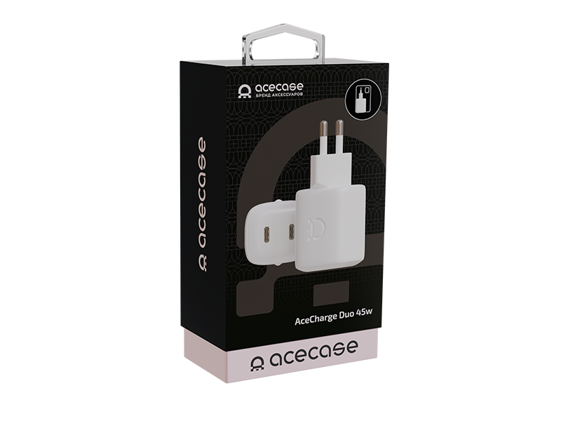 Зарядное устройство AceCase Duo 45W, белый