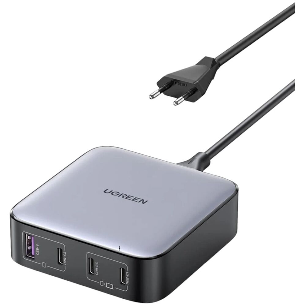 Сетевое зарядное устройство Ugreen GaN Nexode 100W CD328 3хUSB-C / 1хUSB-A, серебро