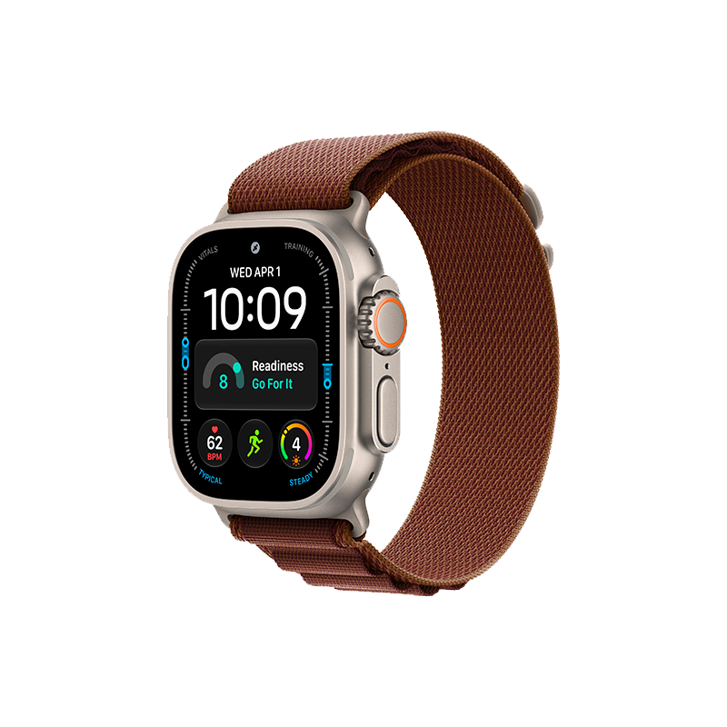 Apple Watch Ultra 4 49mm Natural Titanium Case with Burgundy Alpine Loop M