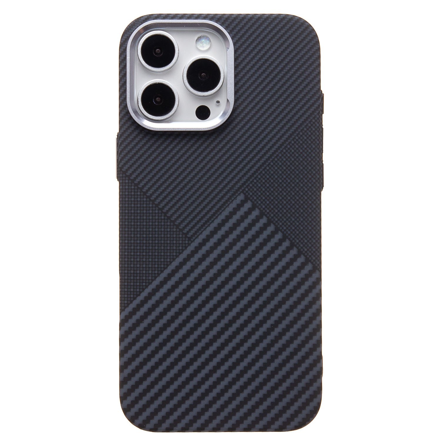 Чехол для iPhone 16 Pro Max Luxo Carbon Life+ with MagSafe, черный ромб 1