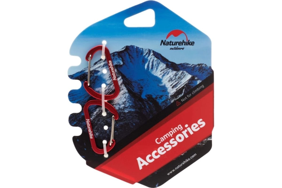 Карабин D-образный Naturehike NH15A004-H мини, 4 см, темно-красный
