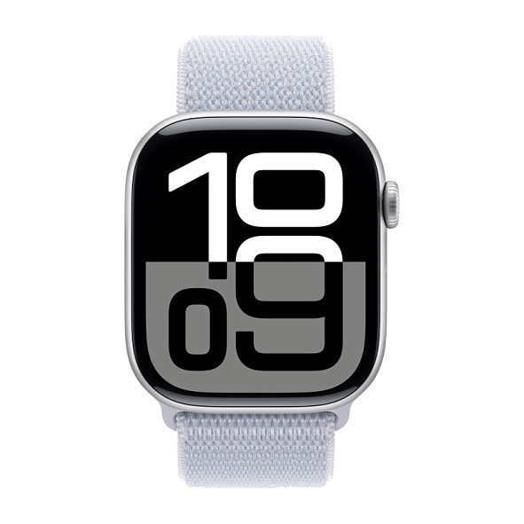Apple Watch Series 10 46mm Silver Aluminum Case Blue Cloud Sport Loop