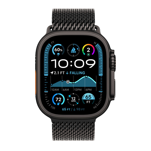 Apple Watch Ultra 2 GPS+Cellular 49mm Black Titanium Case Black Titanium Milanese Loop S