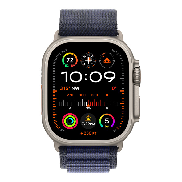 Apple Watch Ultra 2 GPS+Cellular 49mm Natural Titanium Case Navy Alpine Loop M