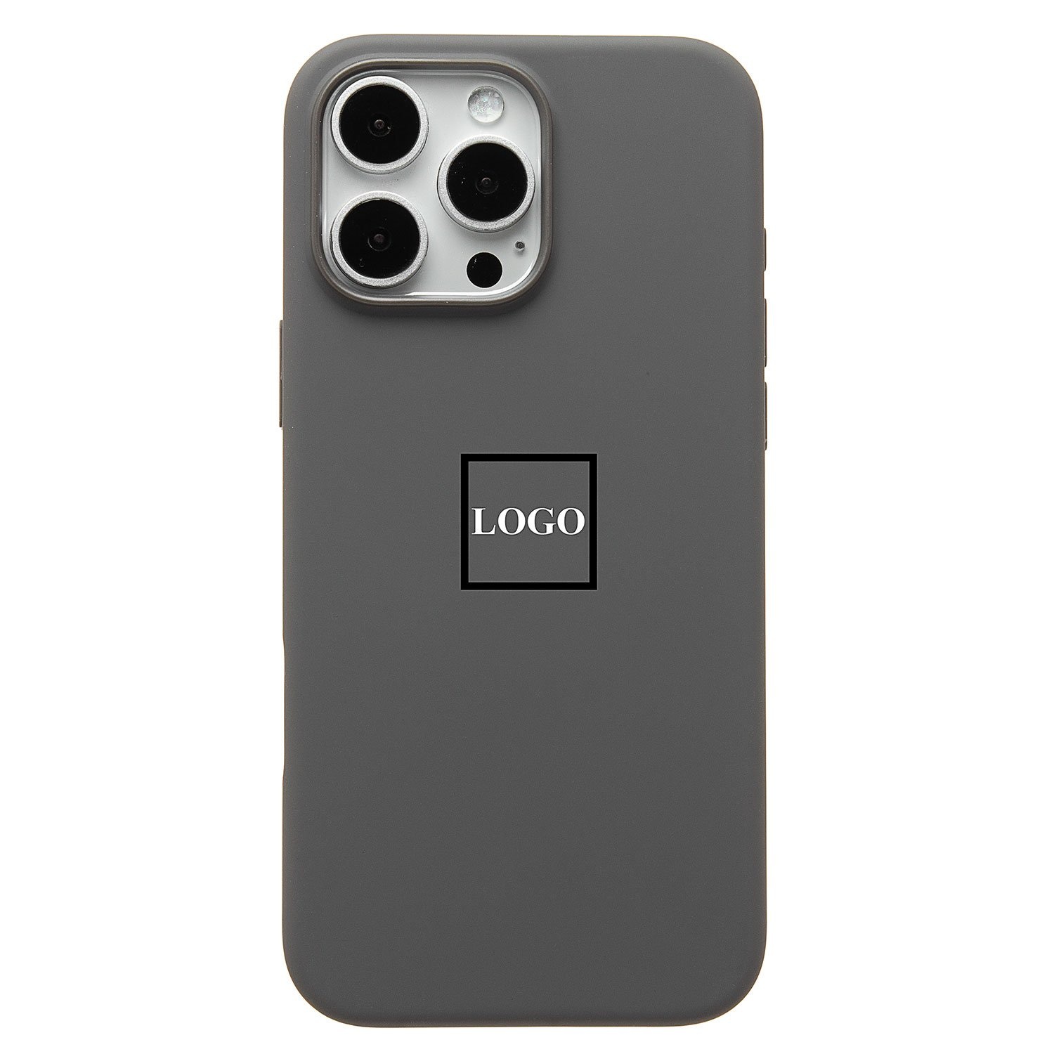 Чехол для iPhone 16 Pro Max Silicone Case Original Design Full, каменно-серый