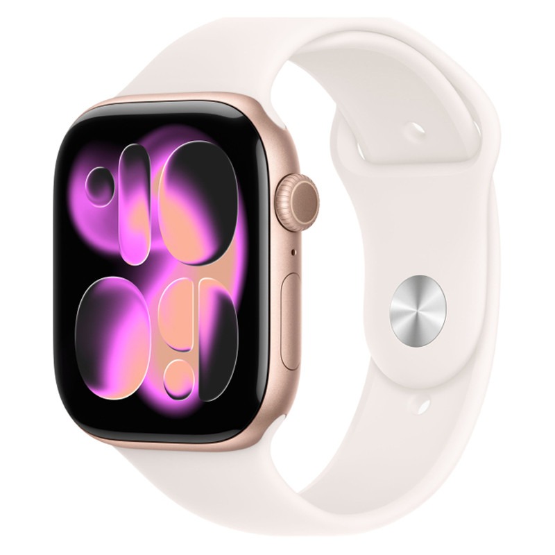 Apple Watch Series 11 46mm Rose Gold Aluminum Case Light Blush Sport Band M/L