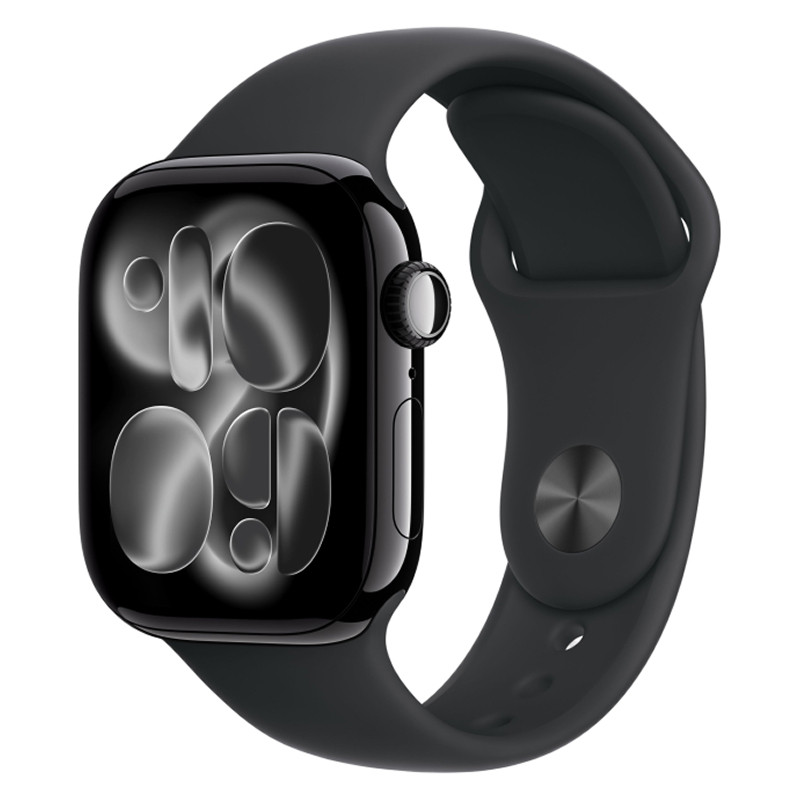 Apple Watch Series 11 42mm Jet Black Aluminum Case Black Sport Band S/M