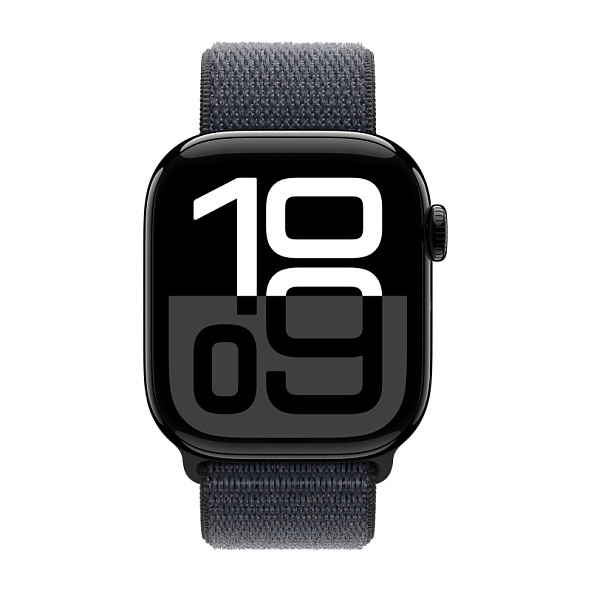 Apple Watch Series 10 46mm Jet Black Aluminum Case Ink Sport Loop
