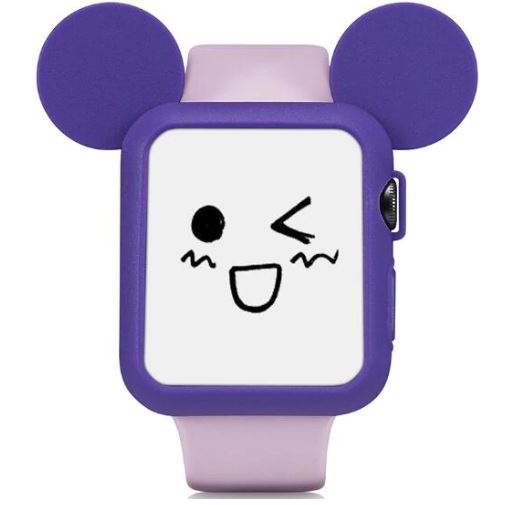 Чехол для Apple Watch 42/44mm Mickey Mouse силиконовый, фиолетовый