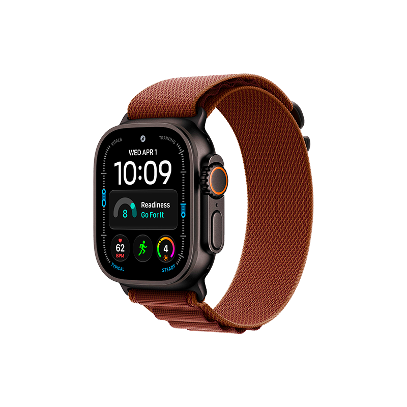 Apple Watch Ultra 4 49mm Black Titanium Case with Burgundy Alpine Loop L