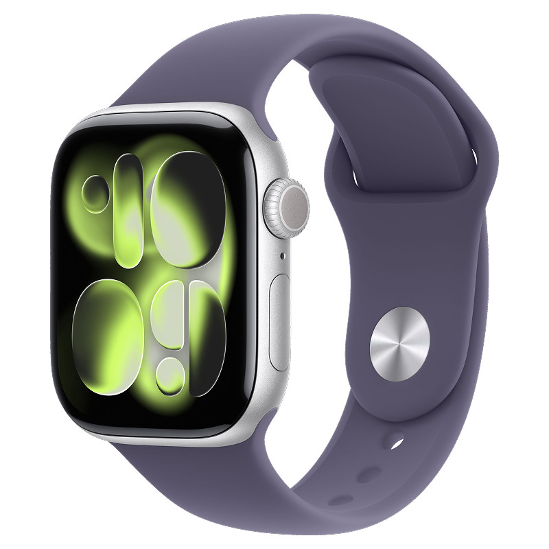 Apple Watch Series 11 42mm Silver Aluminum Case Purple Fog Sport Band S/M